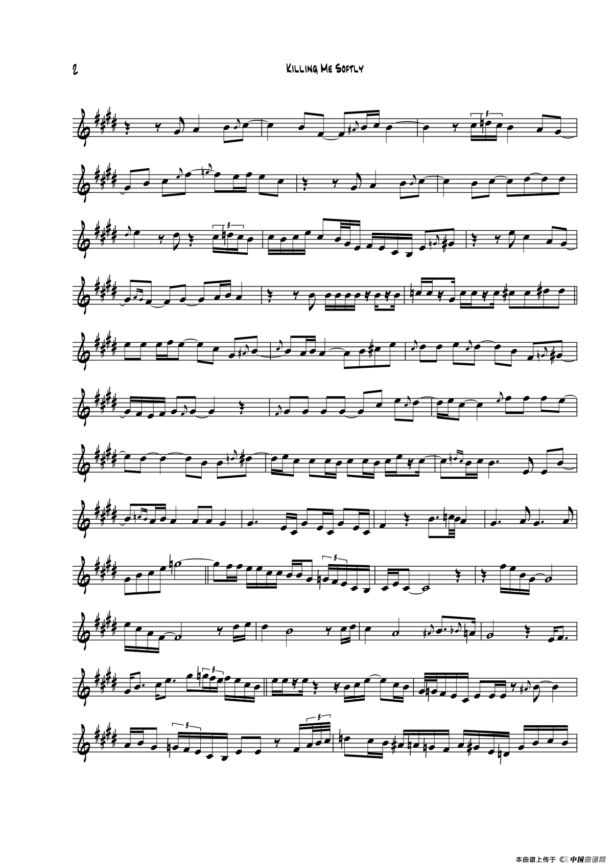 Killing Me Softly（中音萨克斯）