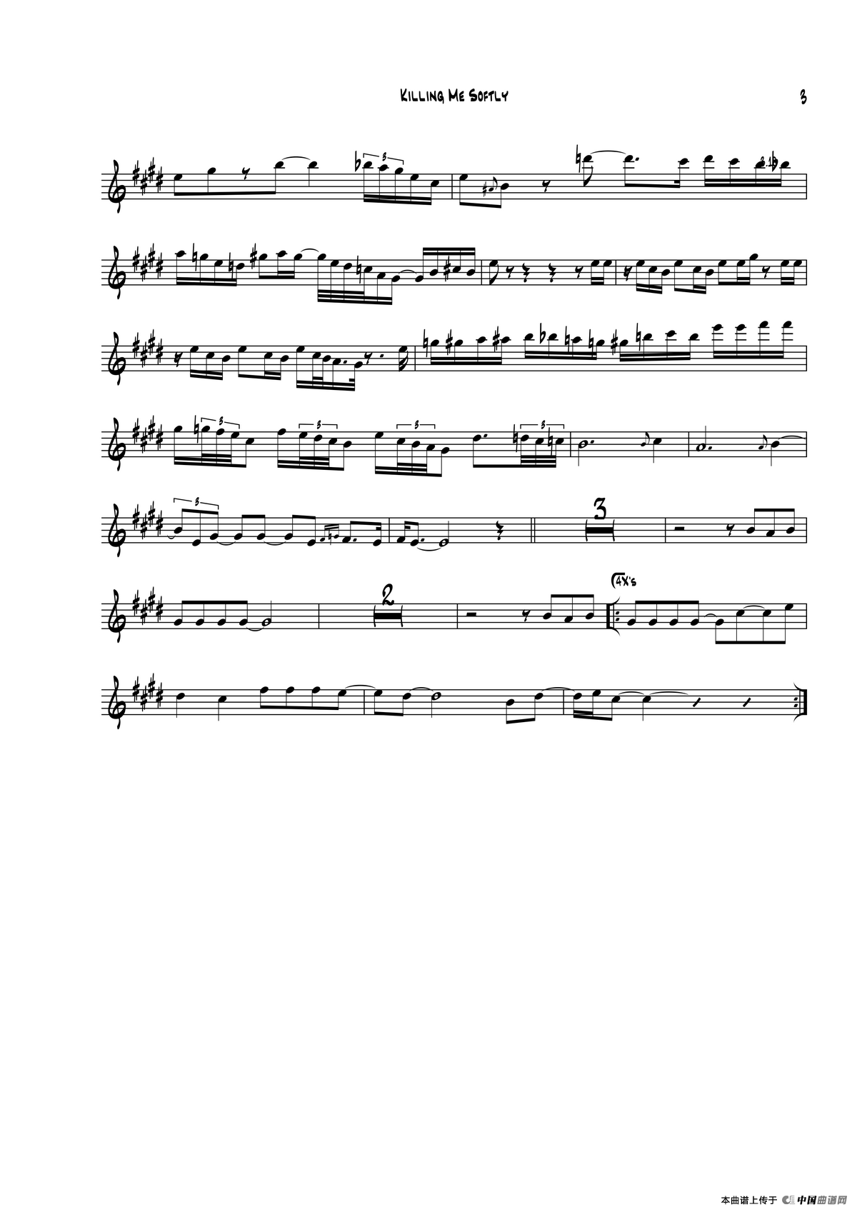 Killing Me Softly（中音萨克斯）