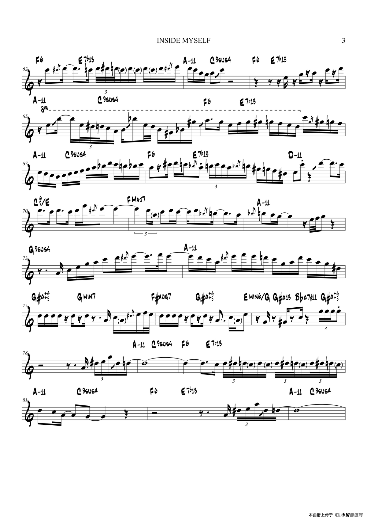 Inside My self（中音萨克斯）