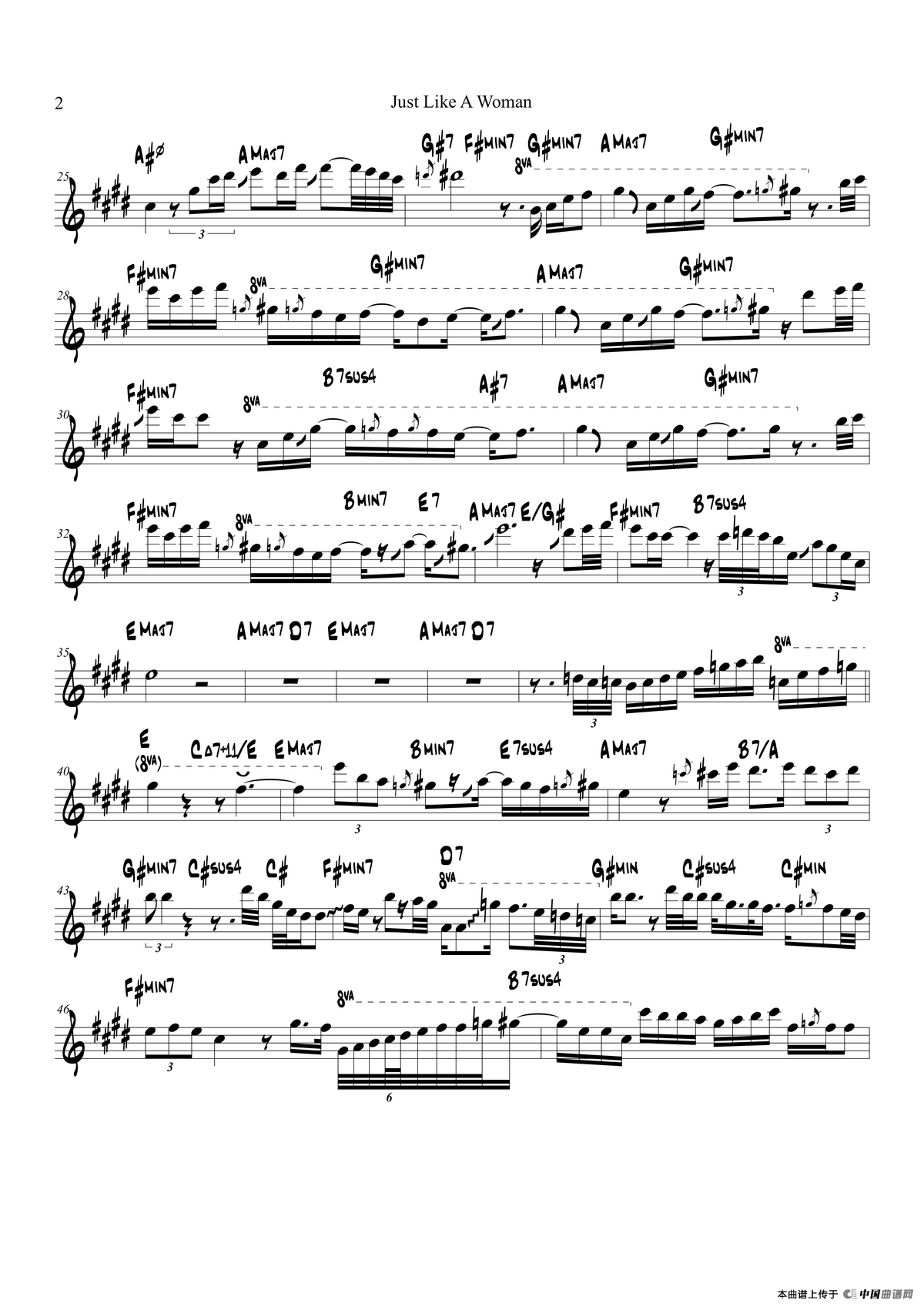 Just Like A Woman（次中音萨克斯）