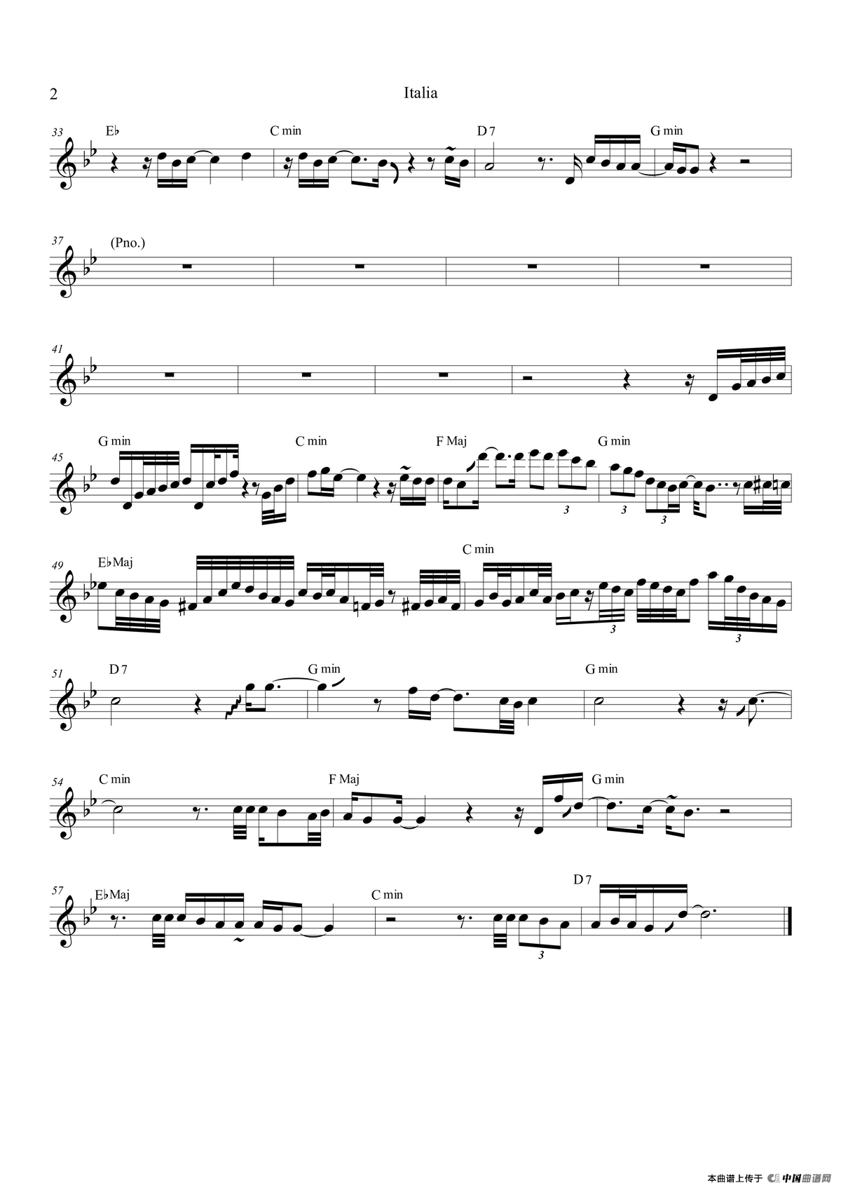 Italia（次中音萨克斯）