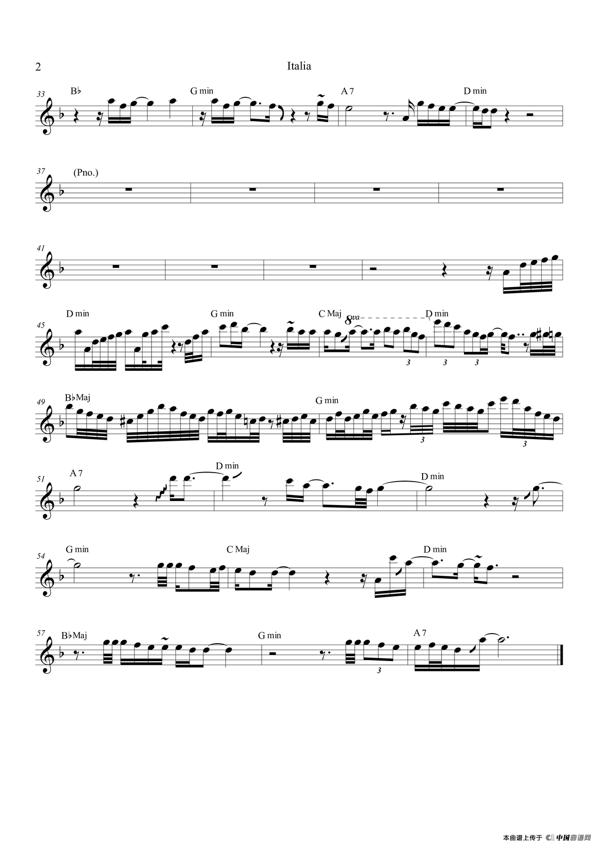 Italia（中音萨克斯）