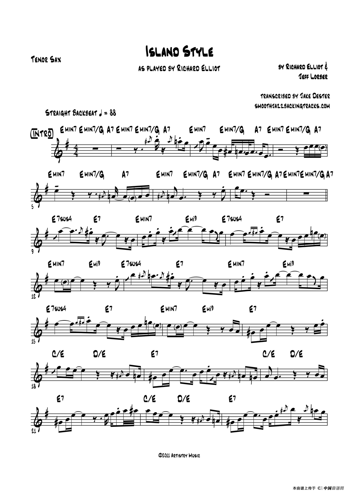 Island Stlye（次中音萨克斯）