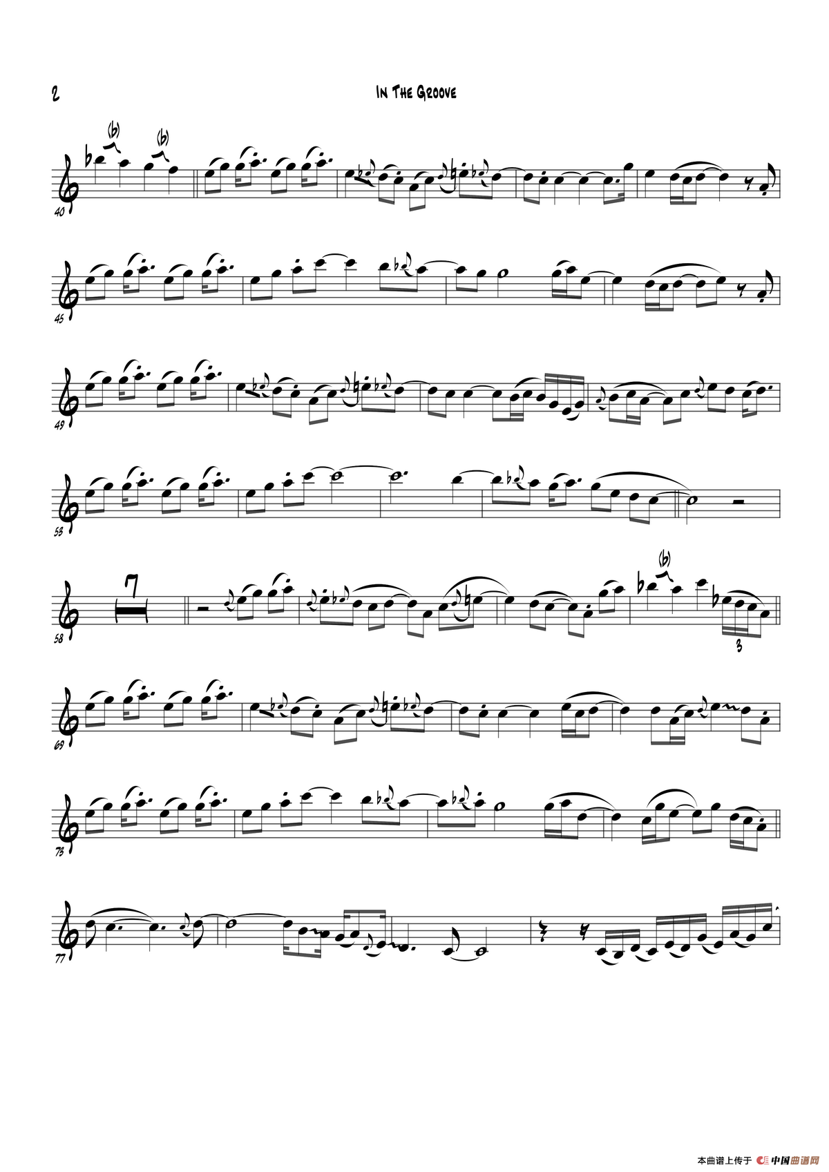In The Groove（中音萨克斯）