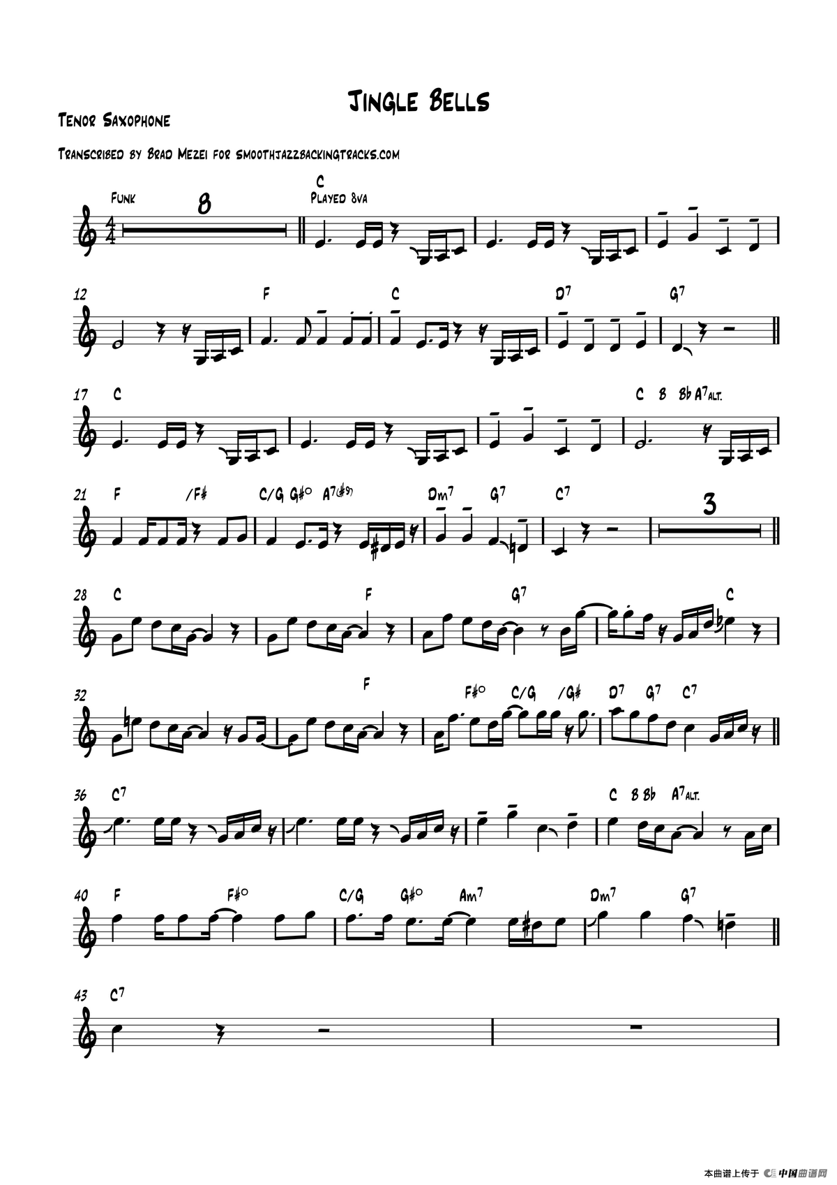 Jingle Bells（次中音萨克斯）