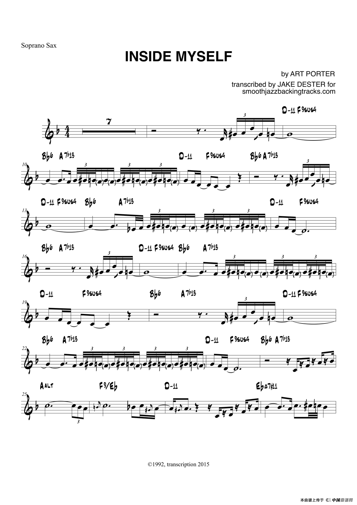 In side My self（高音萨克斯）