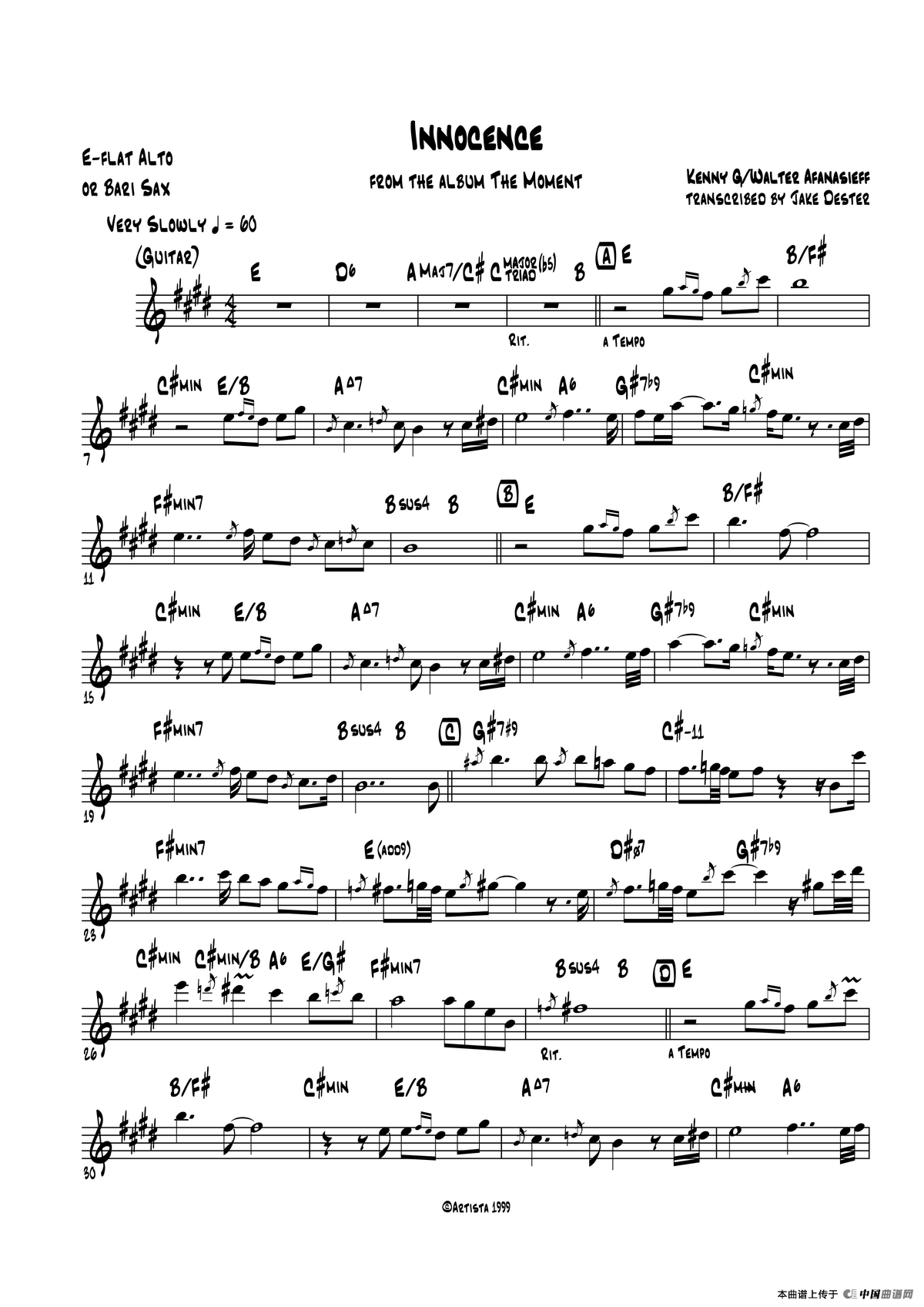 Innocence（中音萨克斯\上低音萨克斯）