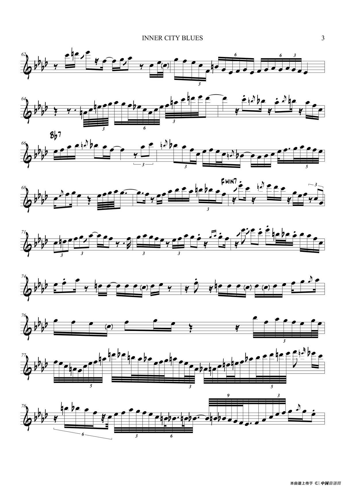 Inner City Blues（次中音萨克斯）