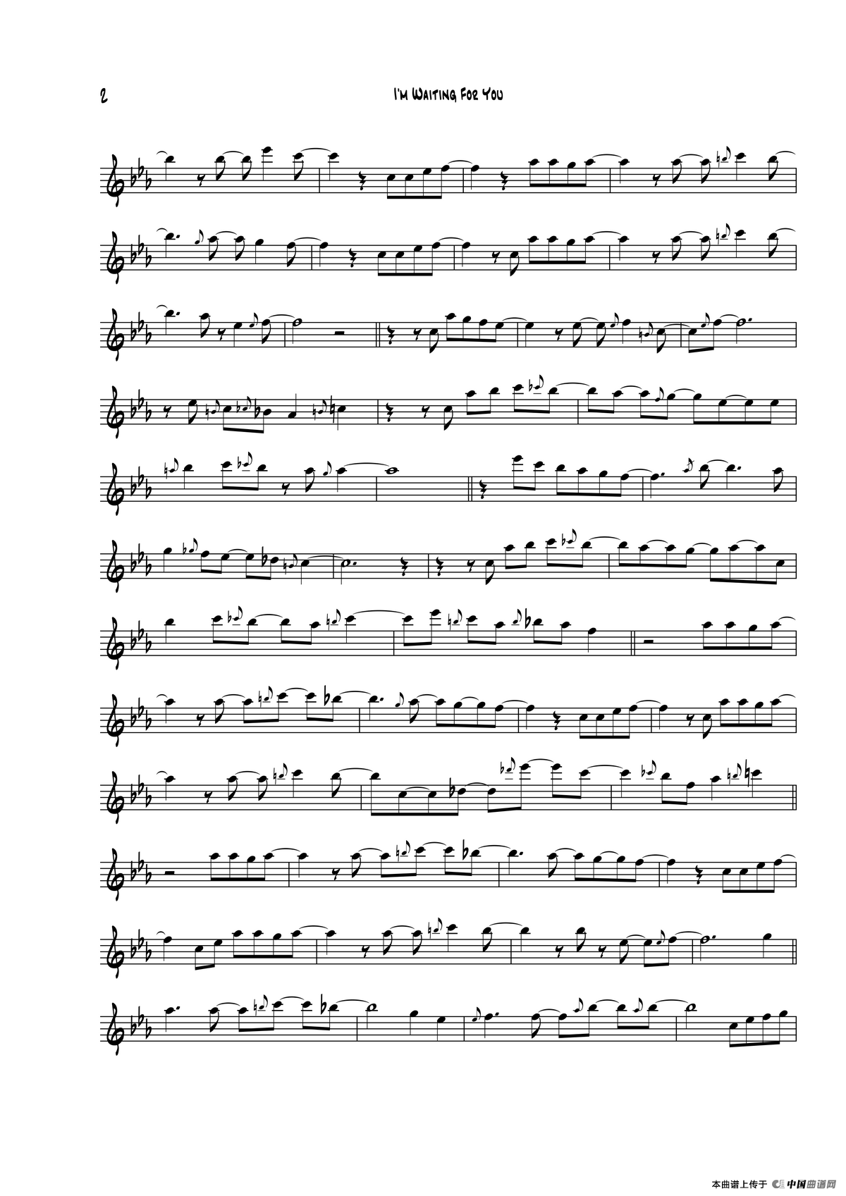 Im Waiting For You（次中音萨克斯）