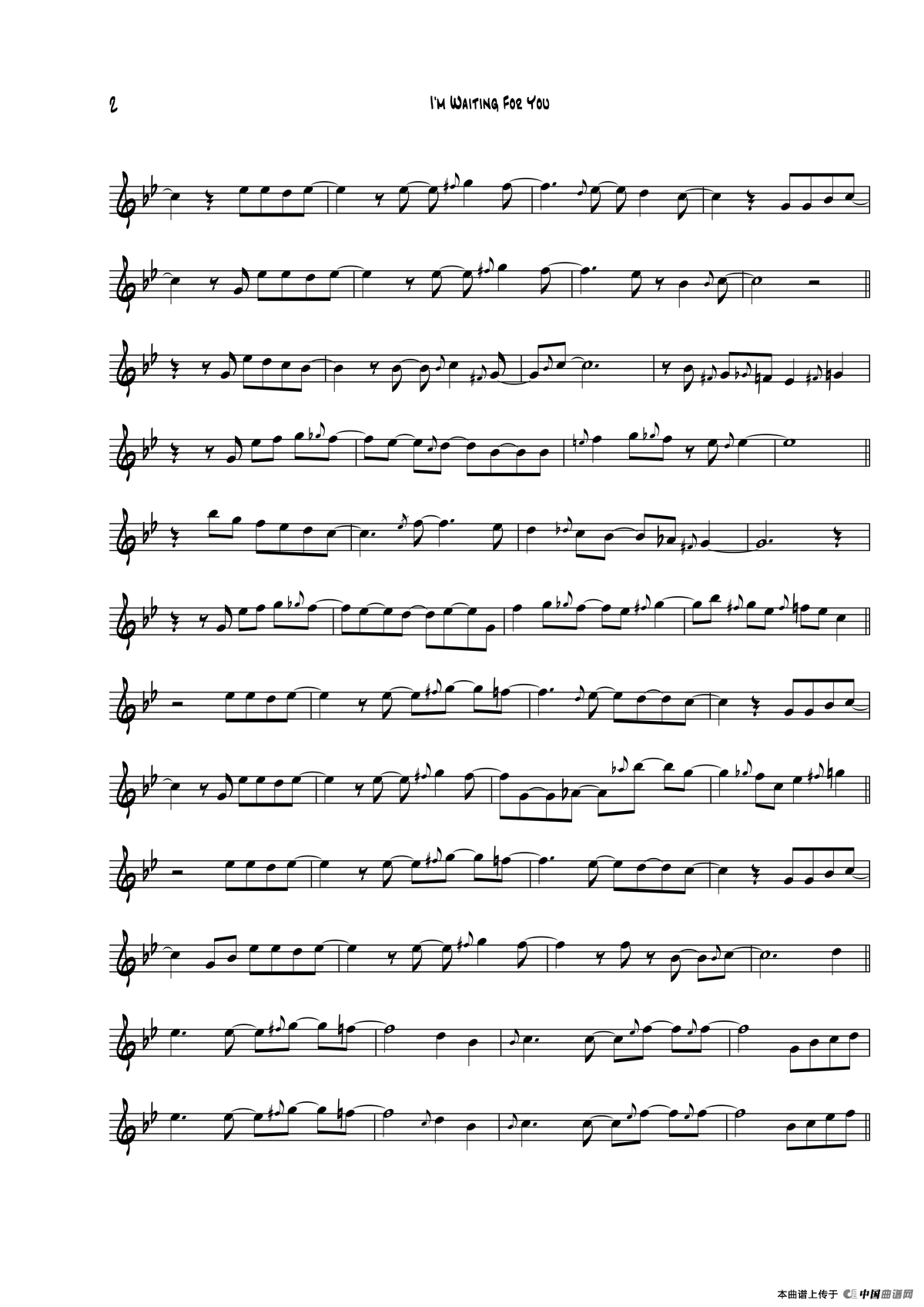 Im Waiting For You（中音萨克斯）