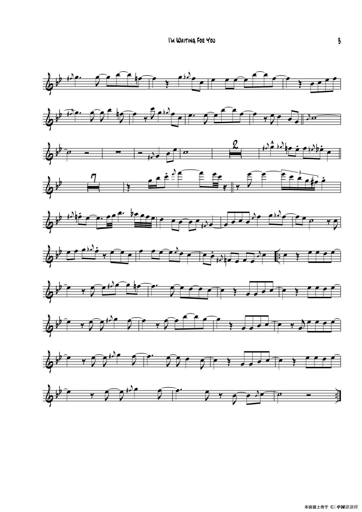 Im Waiting For You（中音萨克斯）