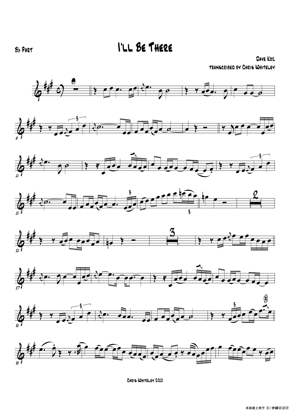 Ill Be There（次中音萨克斯）