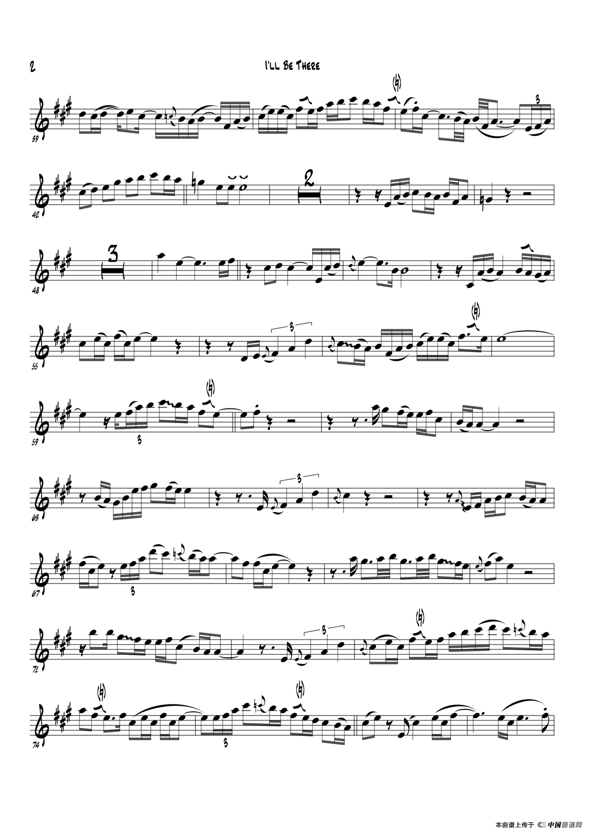 Ill Be There（次中音萨克斯）