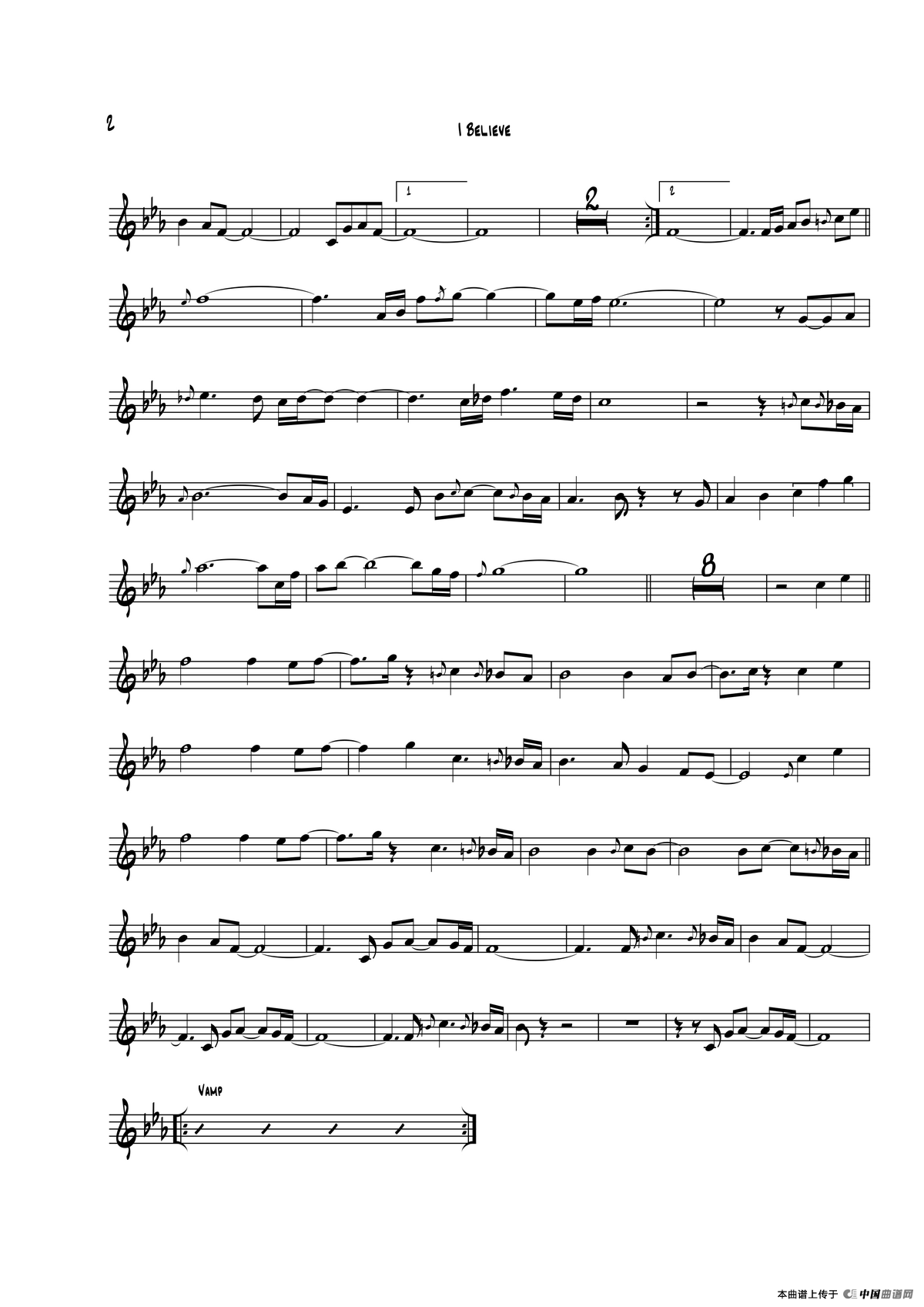 I Believe（次中音萨克斯）