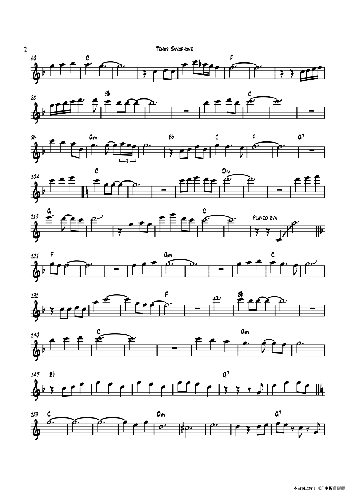 Happy Christmas（次中音萨克斯）