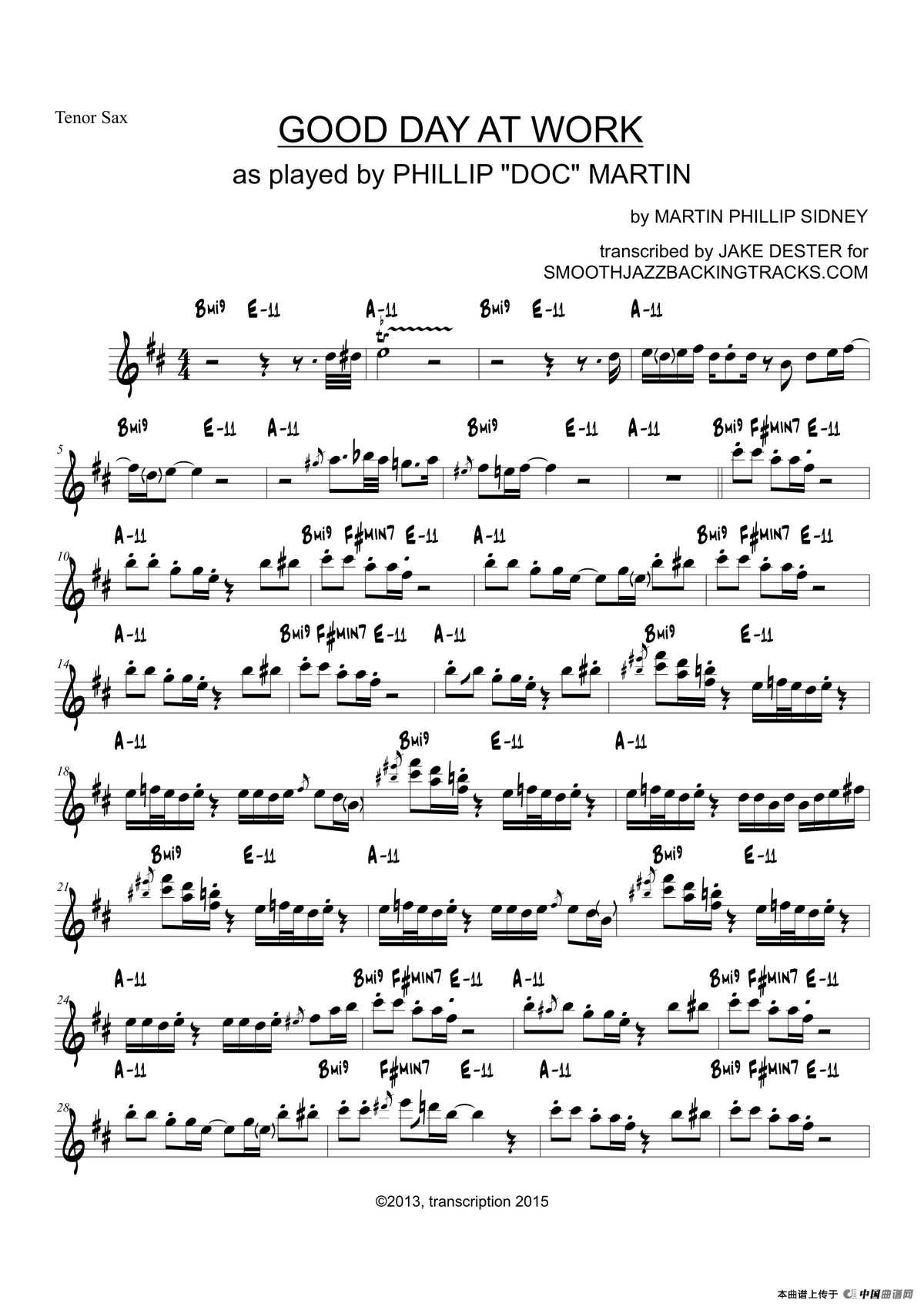 Good Day At Work（次中音萨克斯）