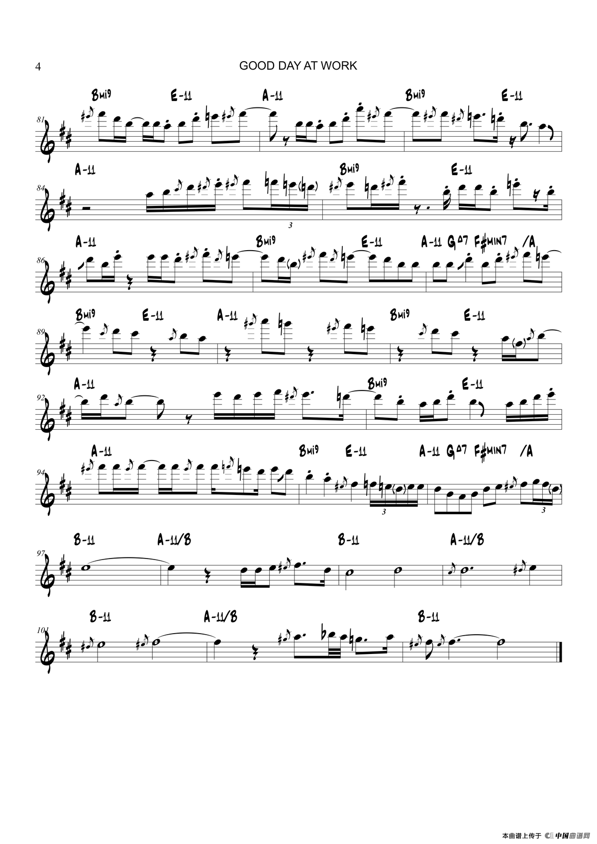 Good Day At Work（次中音萨克斯）