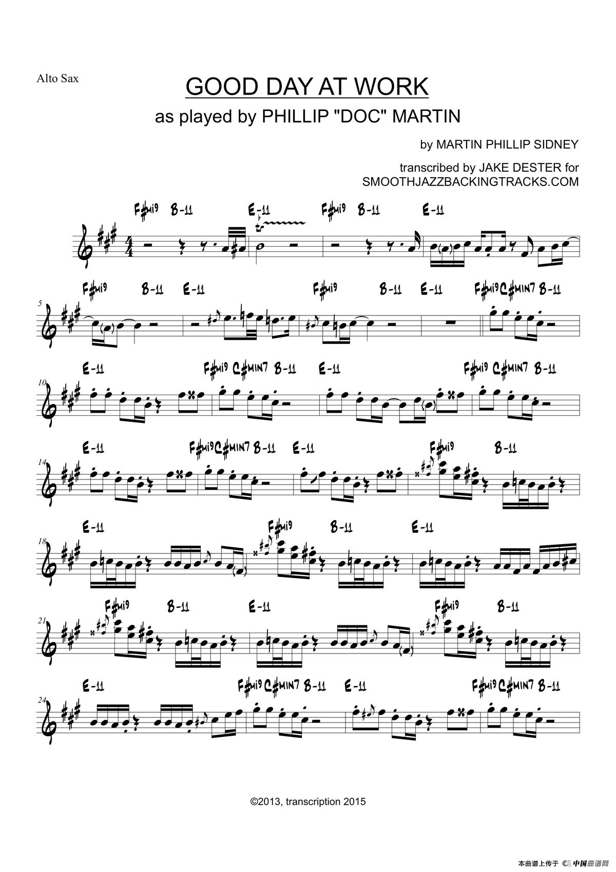 Good Day At Work（中音萨克斯）
