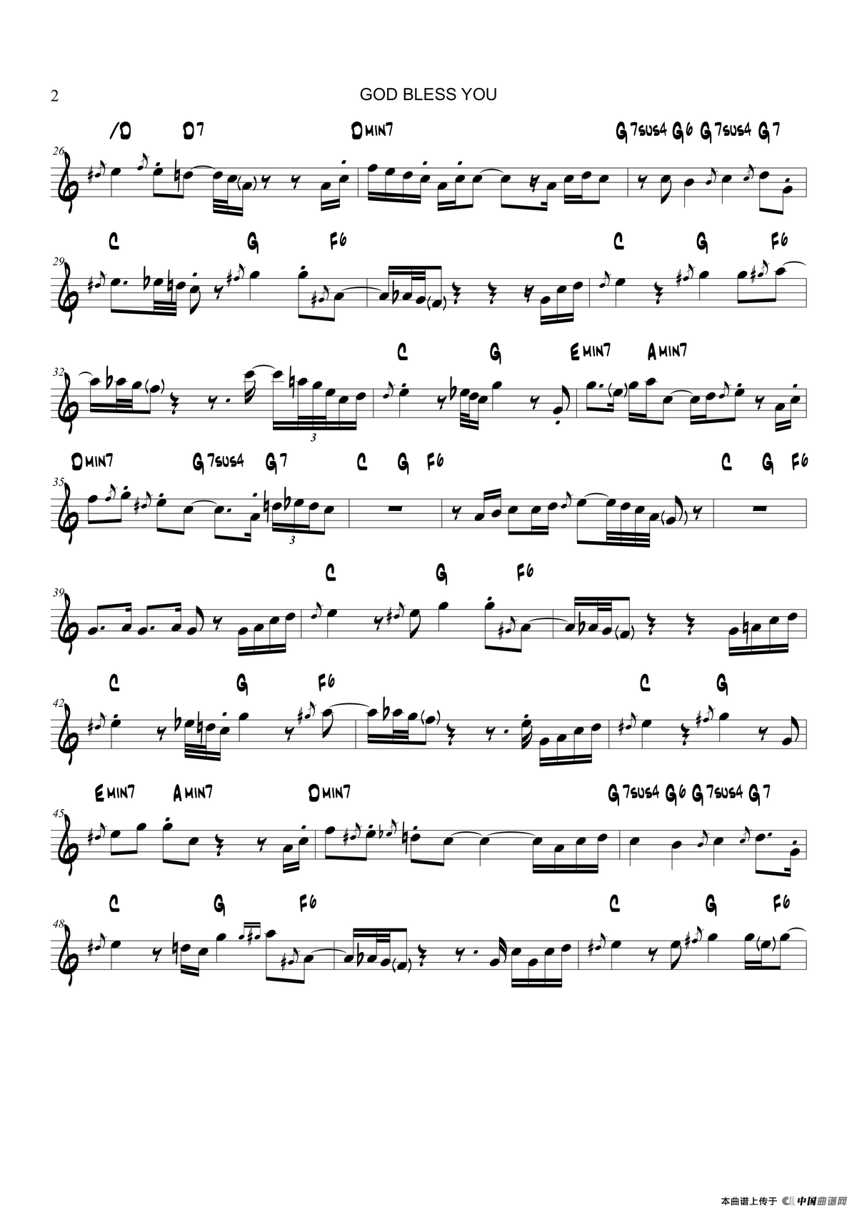 God Bless You（次中音萨克斯）