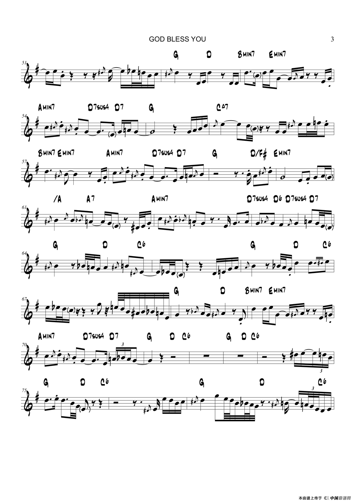God Bless You（中音萨克斯）