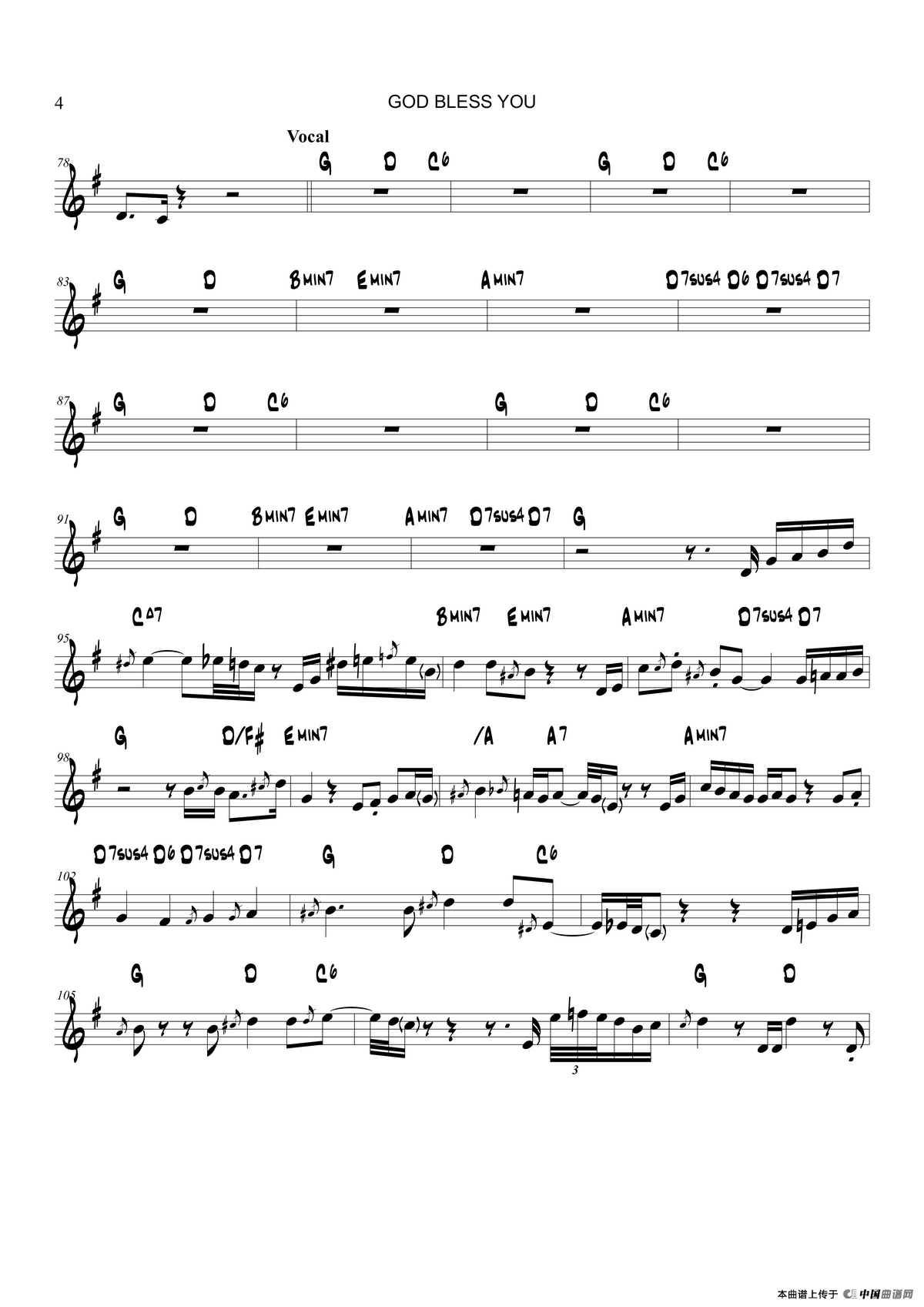 God Bless You（中音萨克斯）