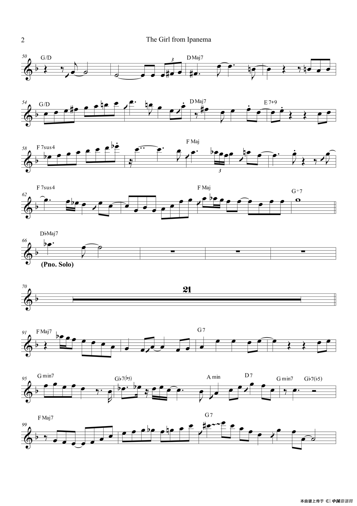 Girl FromIpanema（次中音萨克斯）