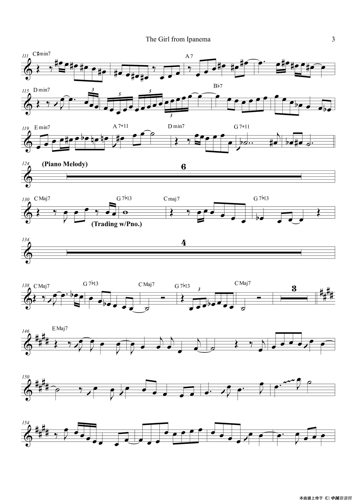 The Girl FromIpanema（中音萨克斯）