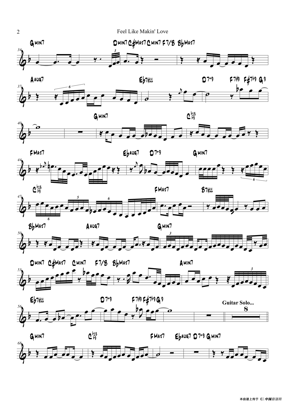 Feel Like Makin Love（Trumpet in Bb）