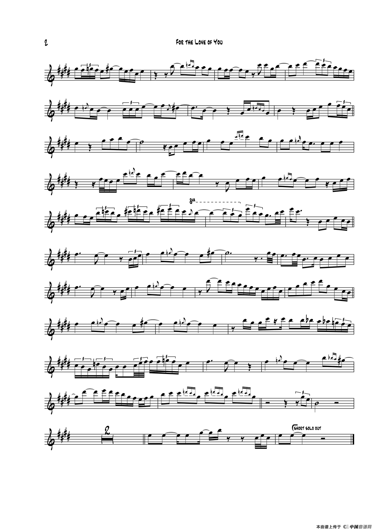 For The Love Of You（B-FLAT）