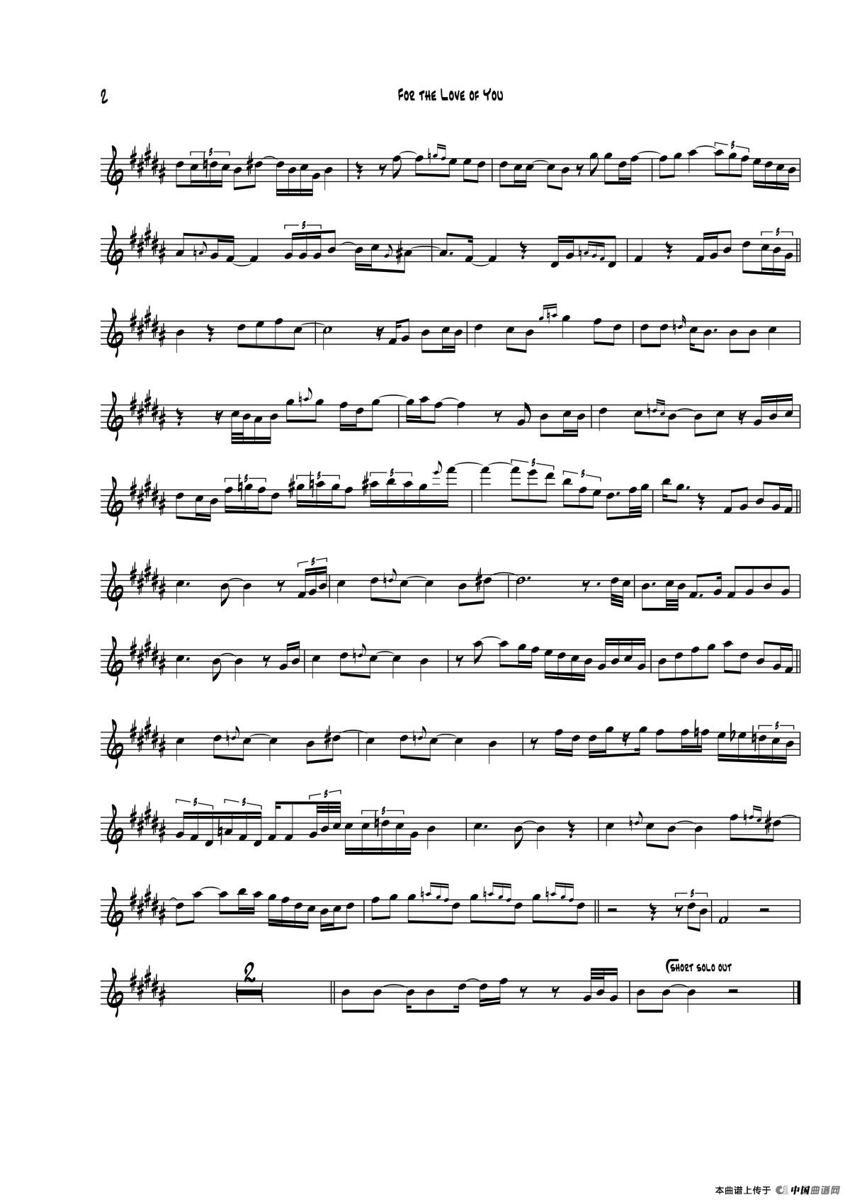 For The Love Of You（中音萨克斯）