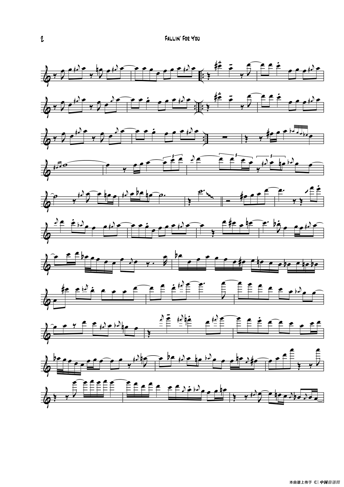 Fallin For You（次中音萨克斯）