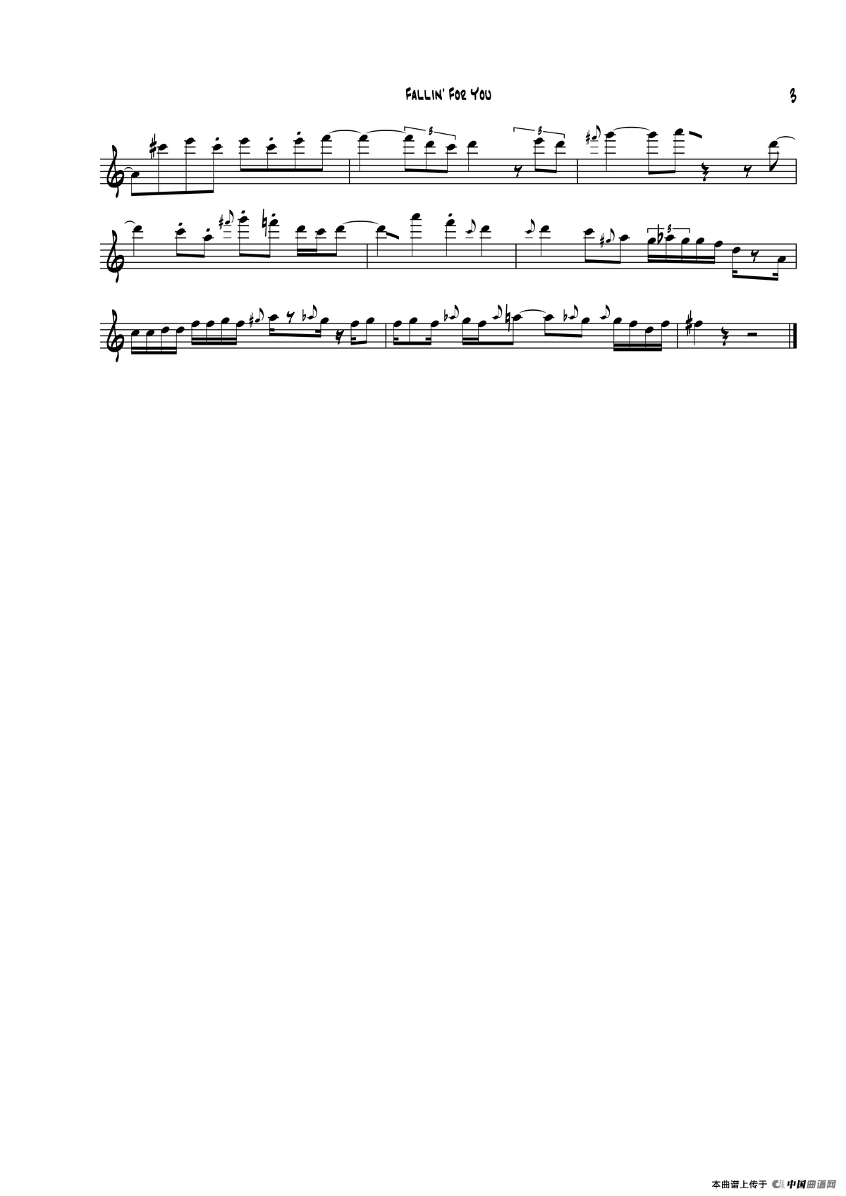 Fallin For You（次中音萨克斯）