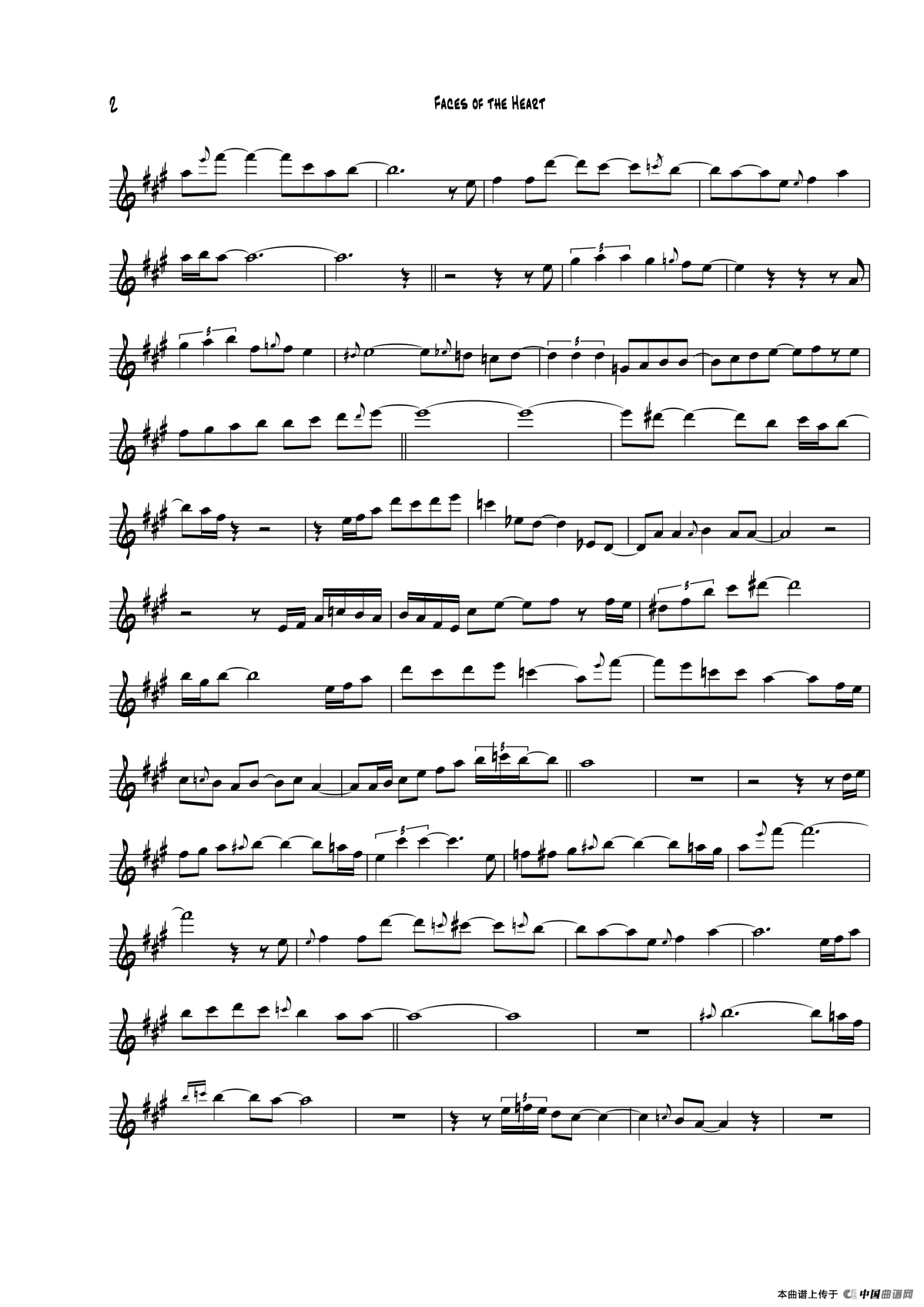 Faces Of The Heart（中音萨克斯）