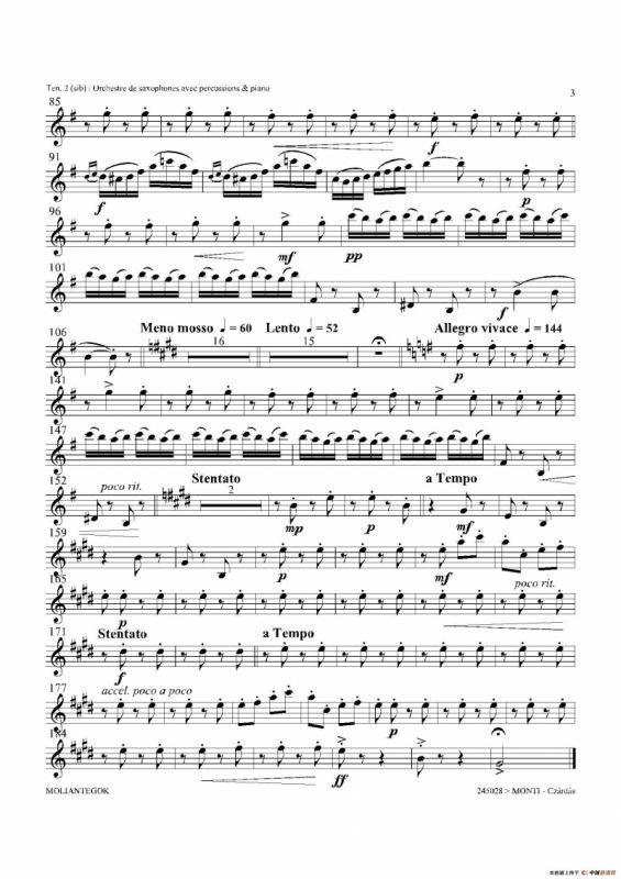 Czardas 查尔达斯（15重奏）（3支次中音萨克斯）