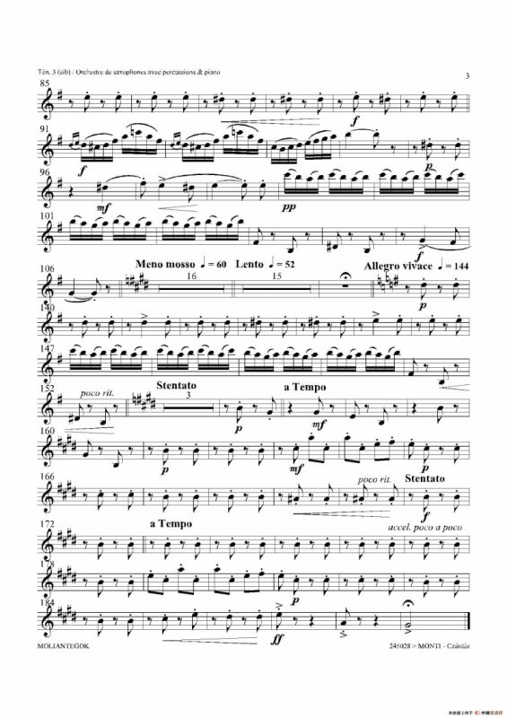 Czardas 查尔达斯（15重奏）（3支次中音萨克斯）