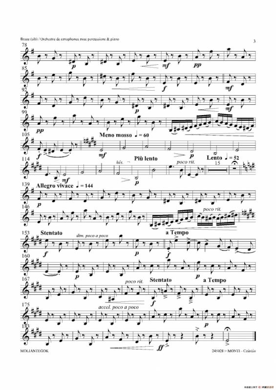 Czardas 查尔达斯（15重奏）（Bass）