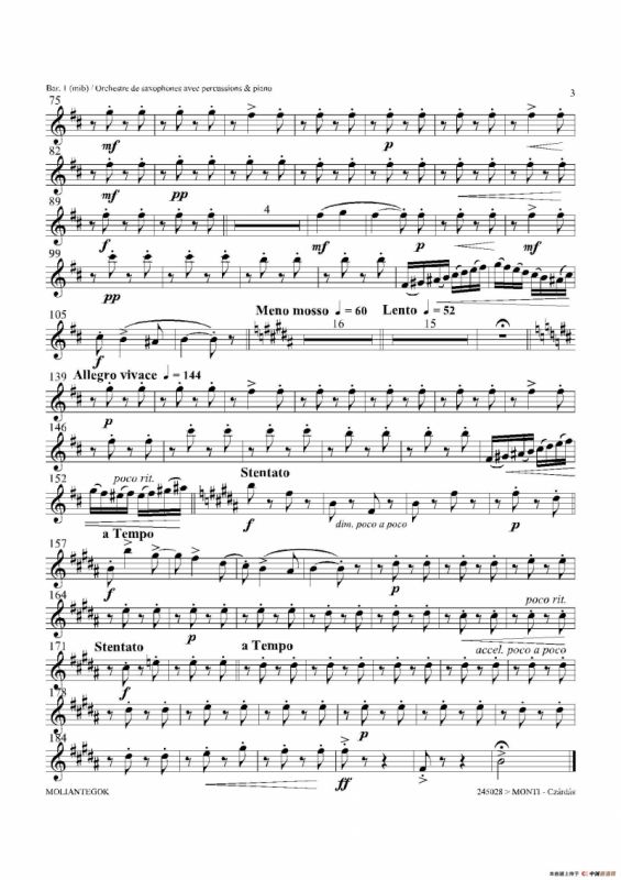 Czardas 查尔达斯（15重奏）（3支上低音萨克斯）