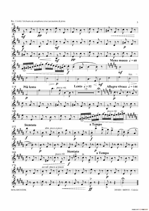 Czardas 查尔达斯（15重奏）（3支上低音萨克斯）