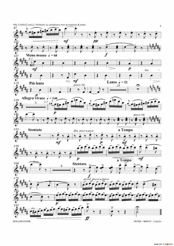 Czardas 查尔达斯（15重奏）（3支中音萨克斯）