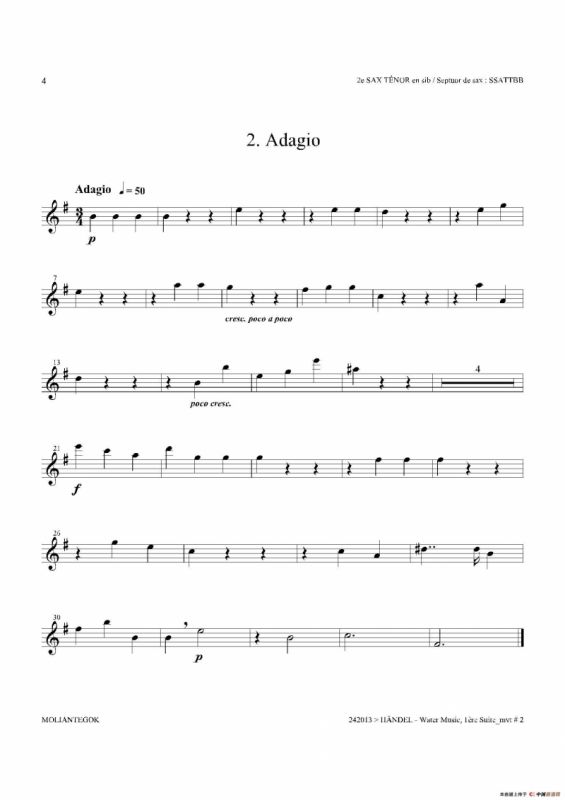 Water Music（HWV.348 No.1）（第二次中音萨克斯）