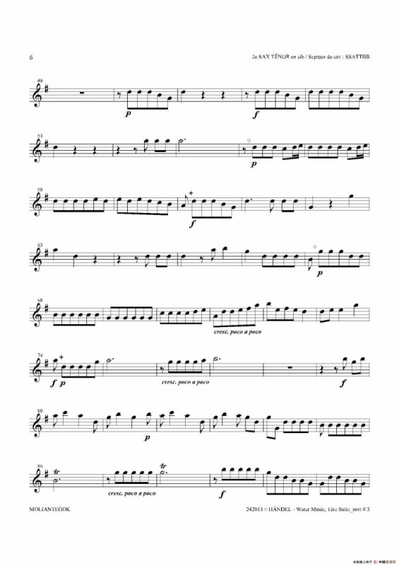 Water Music（HWV.348 No.1）（第二次中音萨克斯）