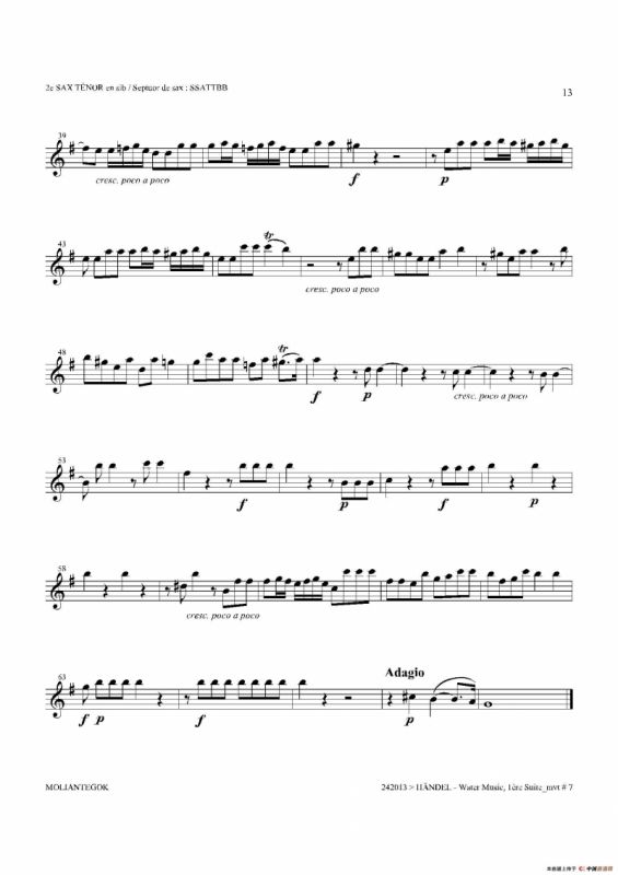 Water Music（HWV.348 No.1）（第二次中音萨克斯）