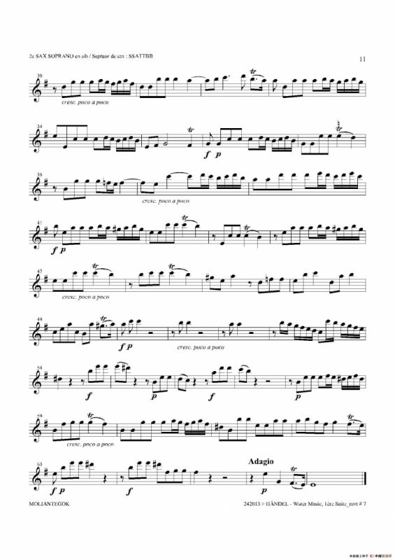 Water Music（HWV.348 No.1）（第二高音萨克斯）