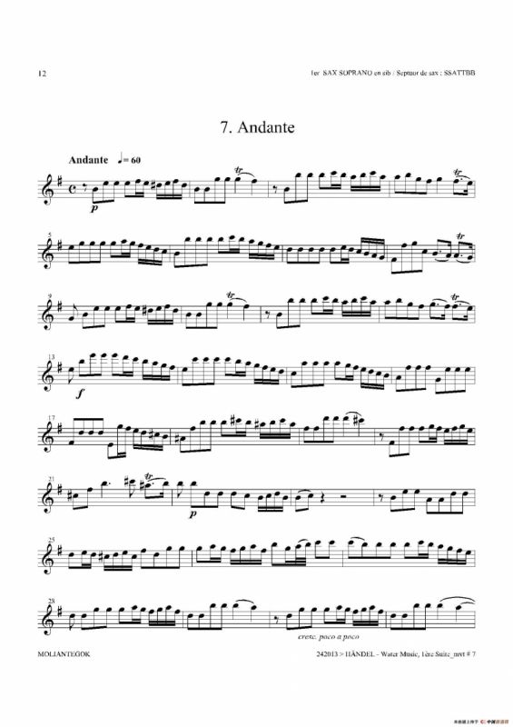 Water Music（HWV.348 No.1）（第一高音萨克斯）