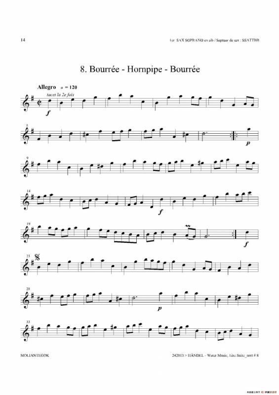 Water Music（HWV.348 No.1）（第一高音萨克斯）