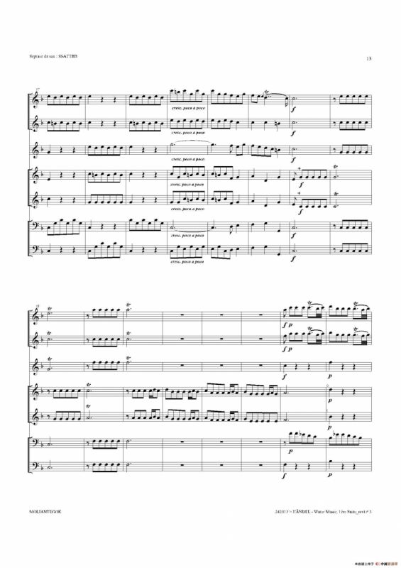 Water Music（HWV.348 No.1）（萨克斯合奏总谱）