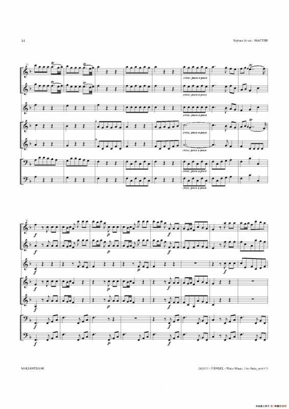 Water Music（HWV.348 No.1）（萨克斯合奏总谱）
