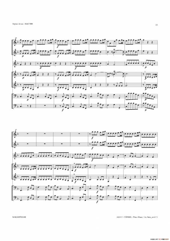 Water Music（HWV.348 No.1）（萨克斯合奏总谱）