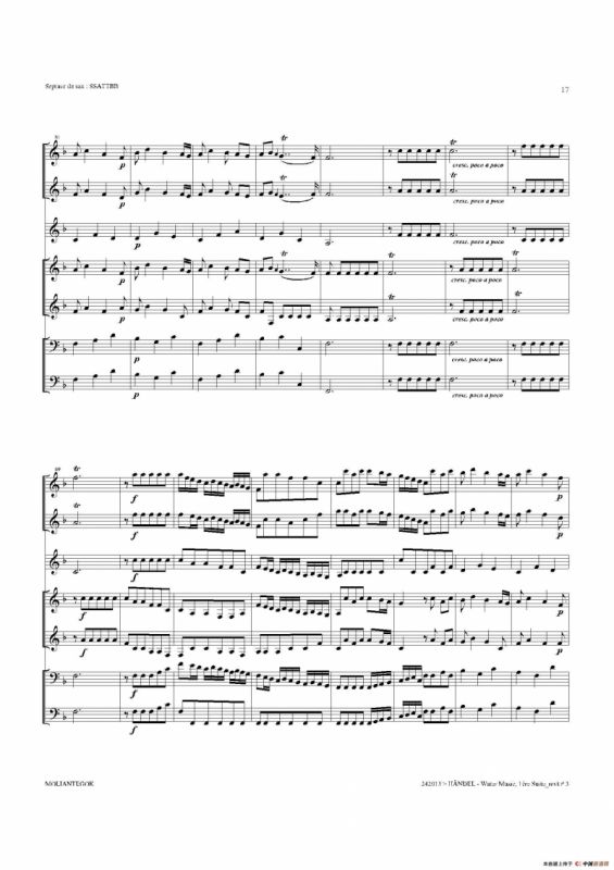 Water Music（HWV.348 No.1）（萨克斯合奏总谱）