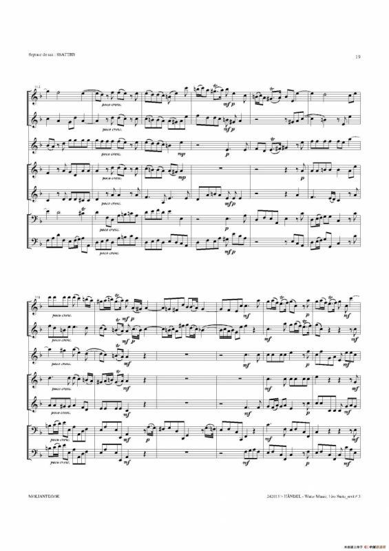 Water Music（HWV.348 No.1）（萨克斯合奏总谱）
